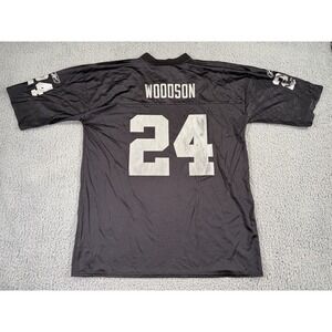 Charles‎ Woodson NFL Oakland Raiders Jersey Black Men's XL Vintage Reebok Logo